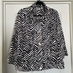 Chico's Womens Light Jacket - Zebra/Black/White - Size 3 (XL) - GREAT CONDITION!